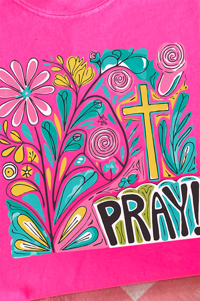Boho Doodle Pray Comfort Colors Adult Ring-Spun Cotton Tee