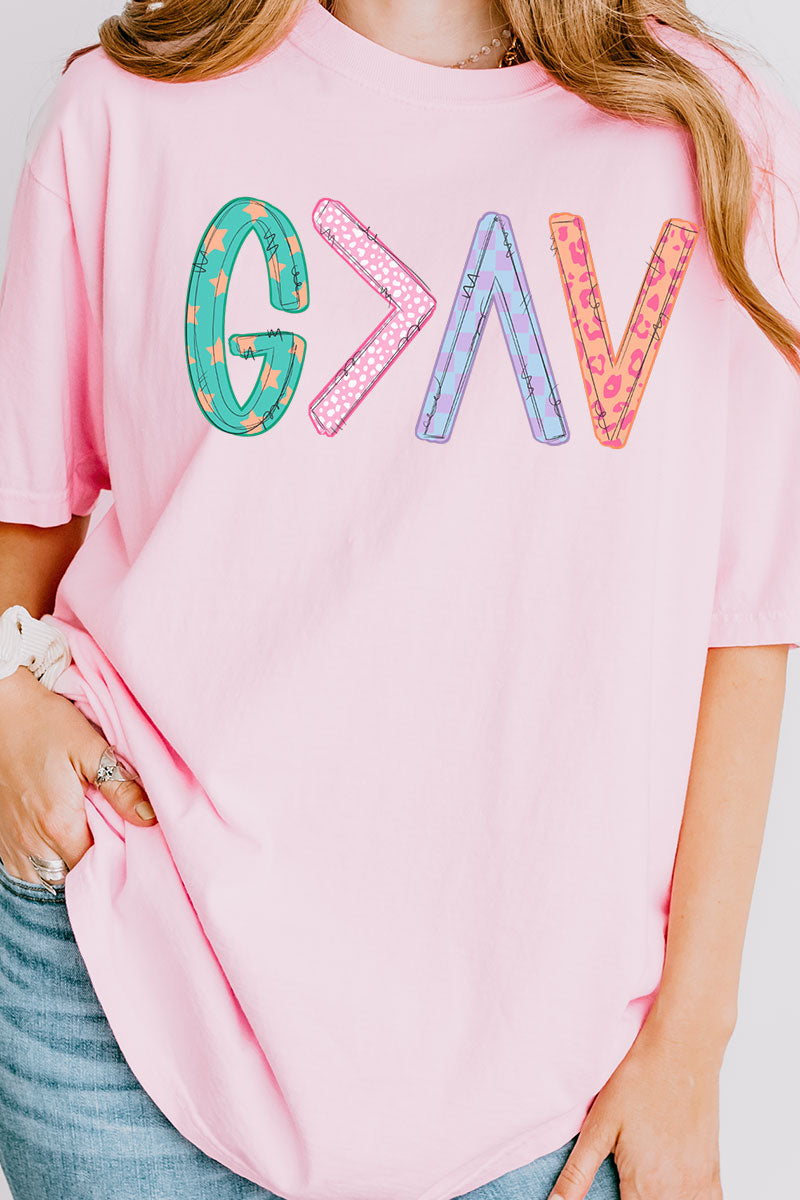 God Is Greater Comfort Colors Adult Ring-Spun Cotton Tee
