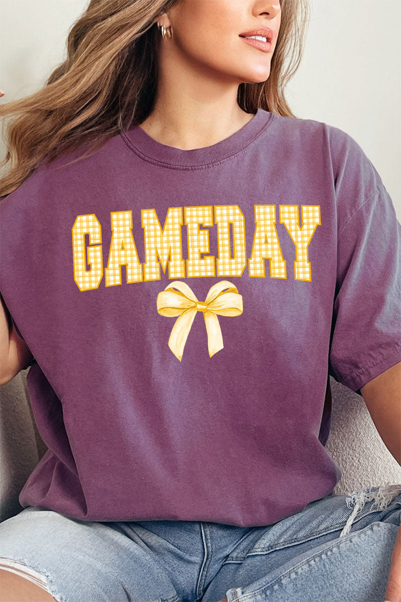 Gold Gingham Gameday Comfort Colors Adult Ring-Spun Cotton Tee