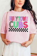 Hueytown Cubs Checkered School & Mascot Comfort Colors Adult Ring-Spun Cotton Tee