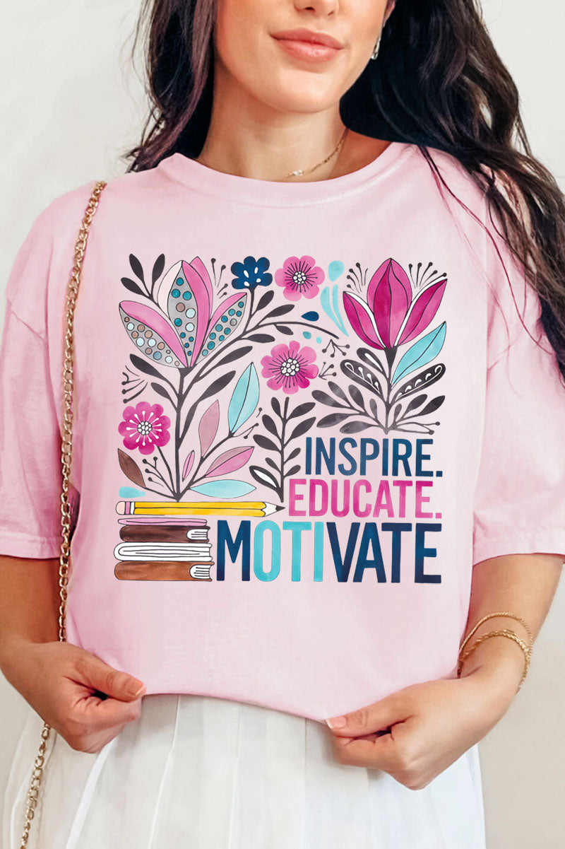 Inspire, Educate, Motivate Comfort Colors Adult Ring-Spun Cotton Tee