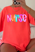 Neon Glow Nurse Comfort Colors Adult Ring-Spun Cotton Tee