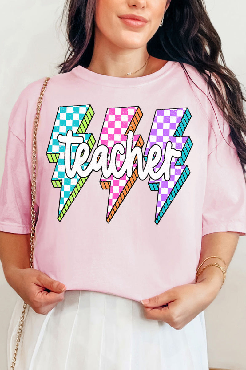 Neon Lightning Teacher Comfort Colors Adult Ring-Spun Cotton Tee
