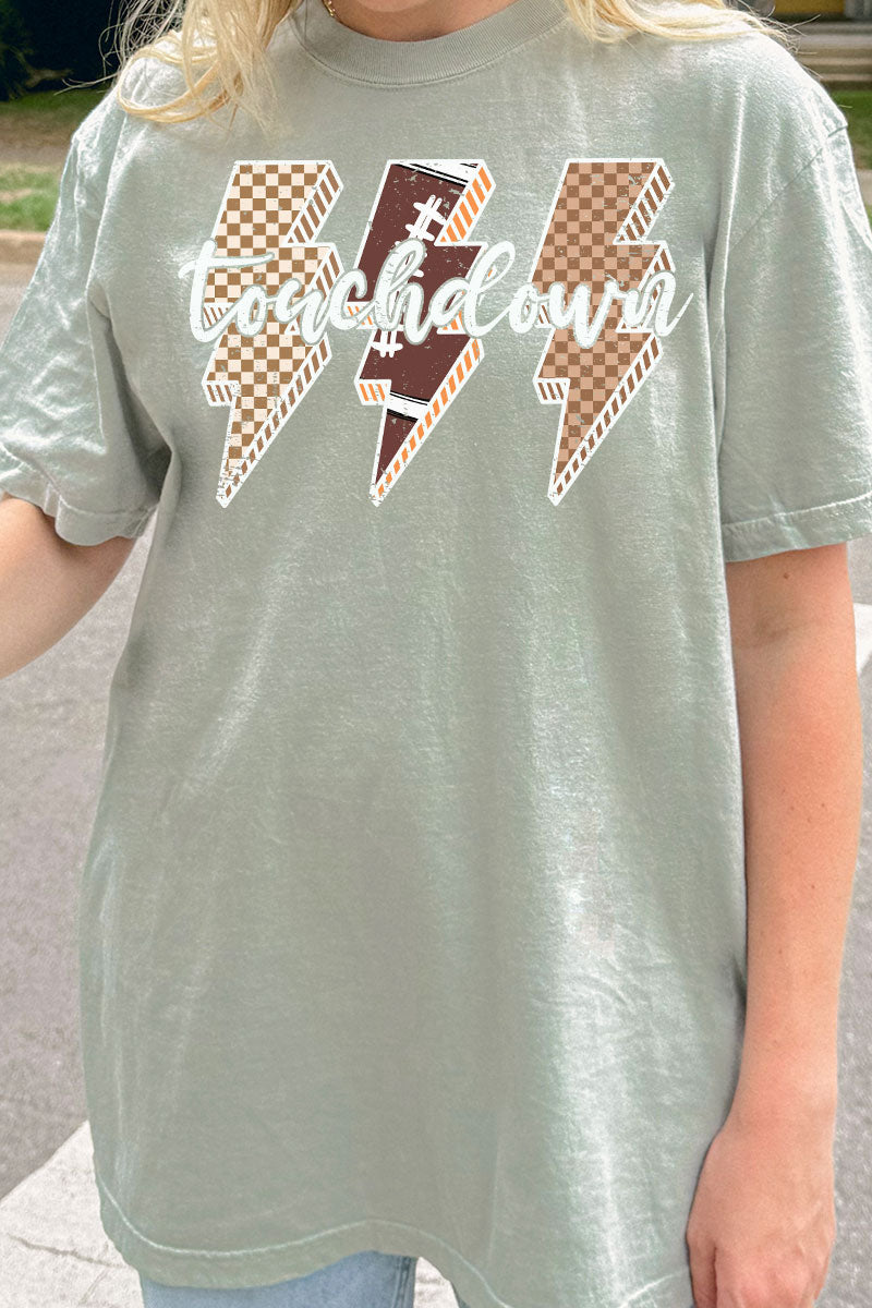 Touchdown Lightning Bolt Comfort Colors Adult Ring-Spun Cotton Tee