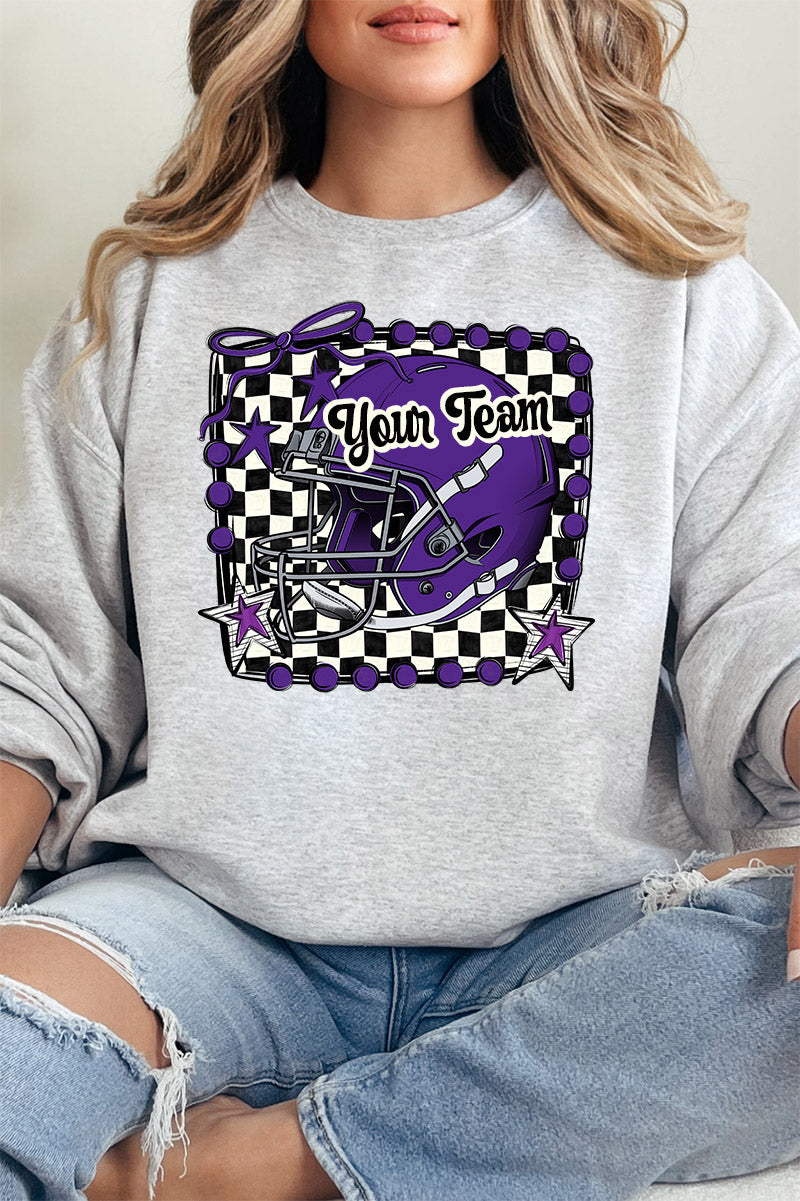 Doodle Purple Football Pride Heavy-weight Crew Sweatshirt product image 1