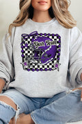 Doodle Purple Football Pride Heavy-weight Crew Sweatshirt product image 1