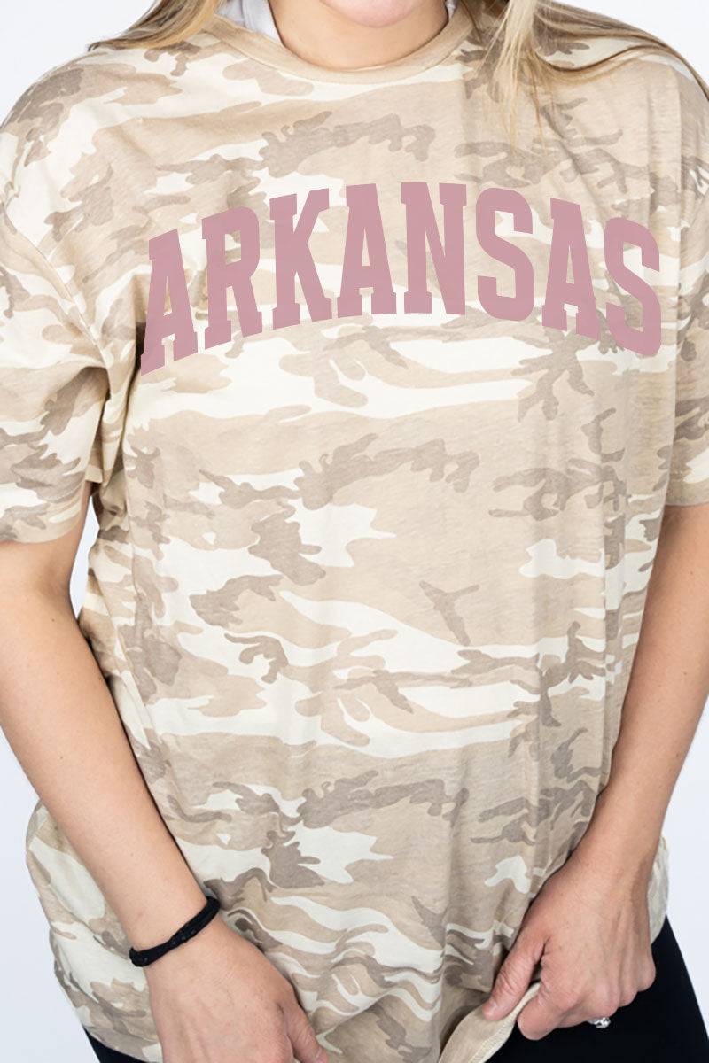 Pink Arched Arkansas Fine Jersey Tee product image 5