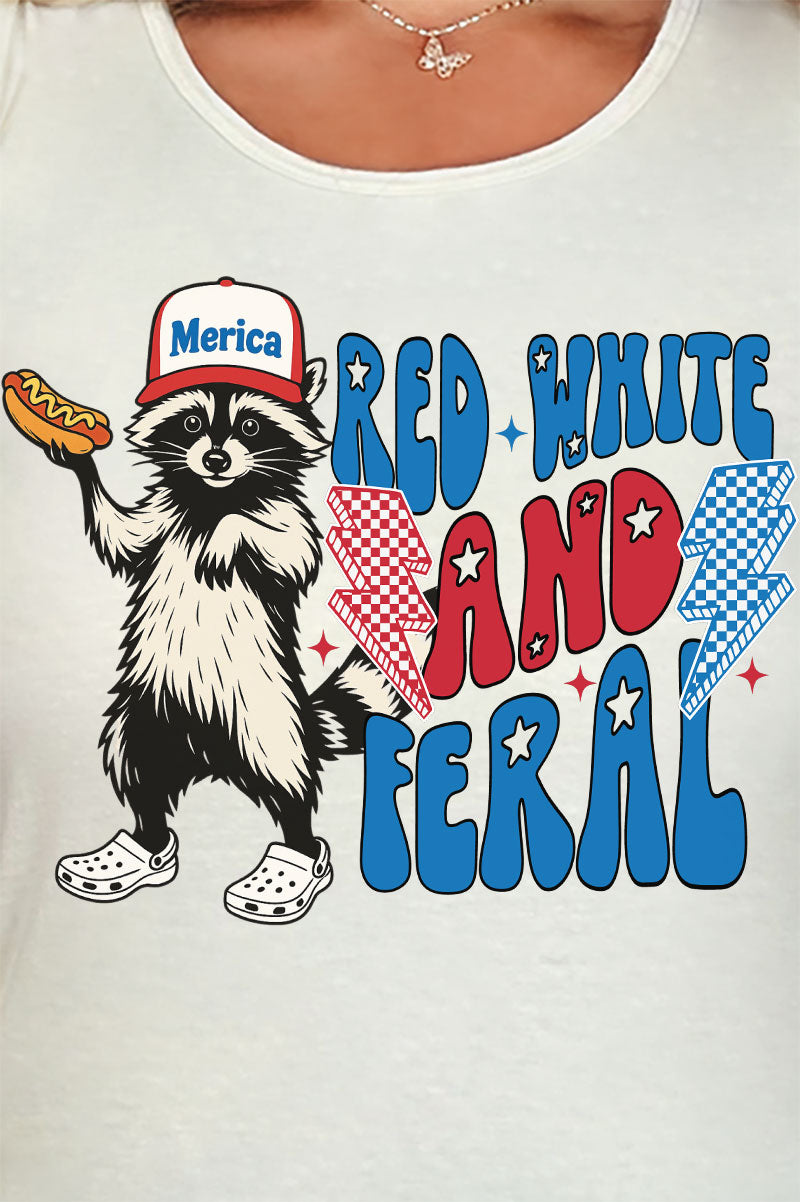 Red, White, And Feral Comfort Colors Cotton Tank Top