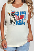 Red, White, And Feral Comfort Colors Cotton Tank Top