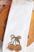 Jack-O'-Lantern Cherries Waffle Kitchen Towel