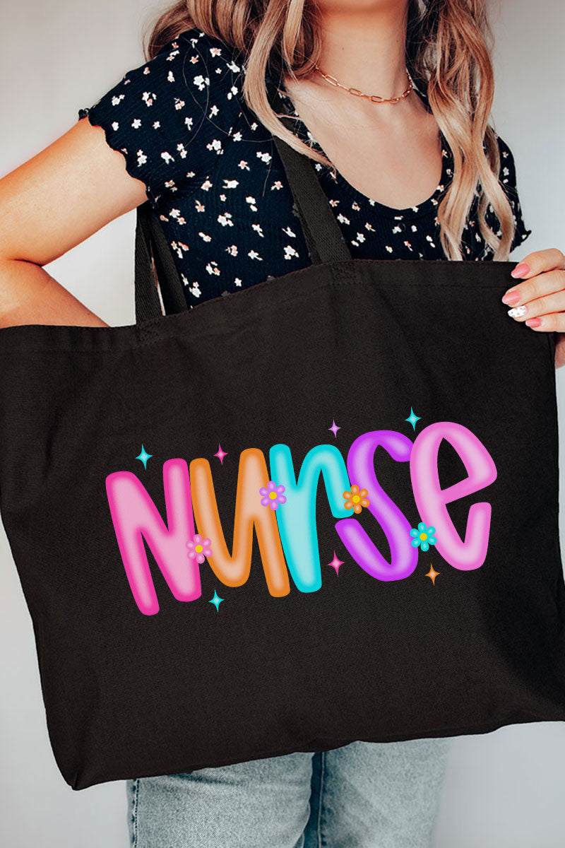 Neon Glow Nurse Canvas Jumbo Tote